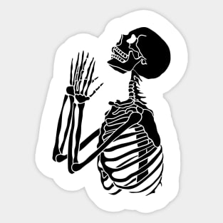 praying skeleton, halloween Sticker